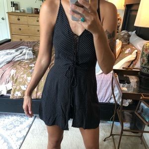 Black and white polka dot skort